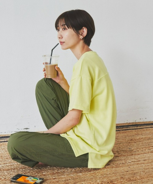 Auntie Rosa Holiday(アンティローザホリデー)の「ヘビーウェイトフットボールT(Tシャツ/カットソー・レディース・グリーン/オフホワイト/ライトブルー/イエロー/ピンク/チャコールグレー・FREE)」の19枚目の写真