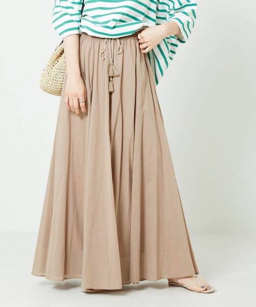 FREAK'S STORE（フリークスストア）の「【WEB限定】インドボイルボリュームスカート（スカート・レディース・ホワイト/ブラック/ベージュ/オレンジ/グリーン/パープル・ﾌﾘ-）」の3枚目の写真