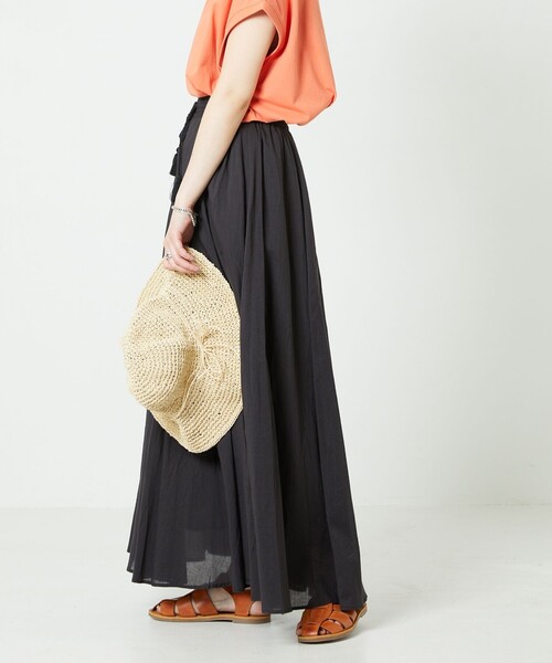 FREAK'S STORE（フリークスストア）の「【WEB限定】インドボイルボリュームスカート（スカート・レディース・ホワイト/ブラック/ベージュ/オレンジ/グリーン/パープル・ﾌﾘ-）」の2枚目の写真