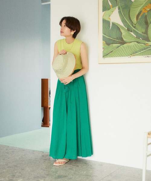 FREAK'S STORE（フリークスストア）の「【WEB限定】インドボイルボリュームスカート（スカート・レディース・ホワイト/ブラック/ベージュ/オレンジ/グリーン/パープル・ﾌﾘ-）」の7枚目の写真