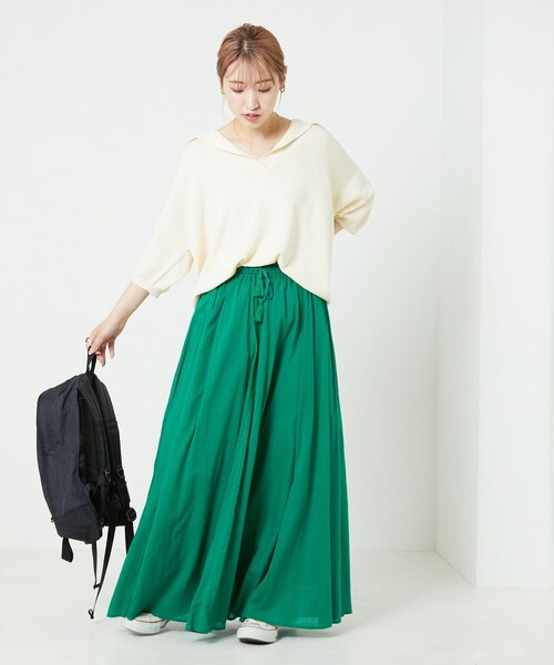 FREAK'S STORE（フリークスストア）の「【WEB限定】インドボイルボリュームスカート（スカート・レディース・ホワイト/ブラック/ベージュ/オレンジ/グリーン/パープル・ﾌﾘ-）」の8枚目の写真