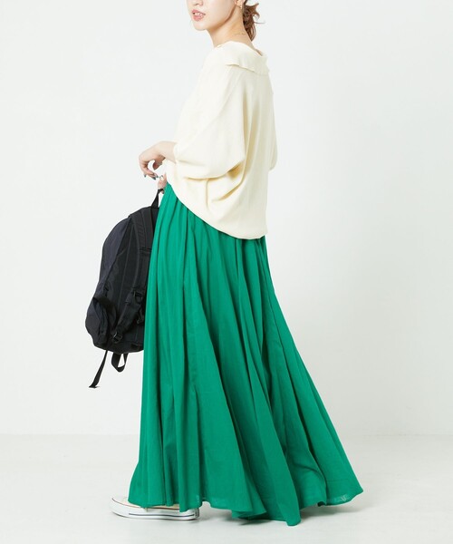 FREAK'S STORE（フリークスストア）の「【WEB限定】インドボイルボリュームスカート（スカート・レディース・ホワイト/ブラック/ベージュ/オレンジ/グリーン/パープル・ﾌﾘ-）」の21枚目の写真