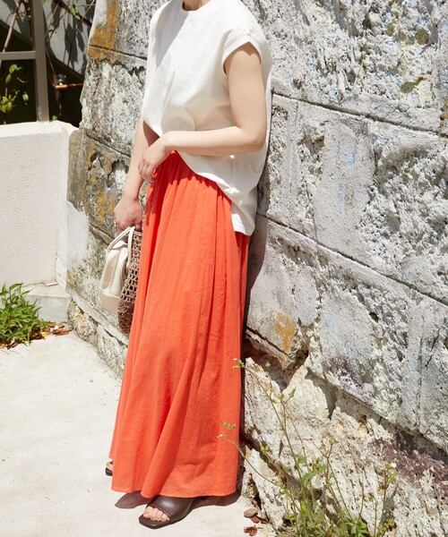 FREAK'S STORE（フリークスストア）の「【WEB限定】インドボイルボリュームスカート（スカート・レディース・ホワイト/ブラック/ベージュ/オレンジ/グリーン/パープル・ﾌﾘ-）」の19枚目の写真