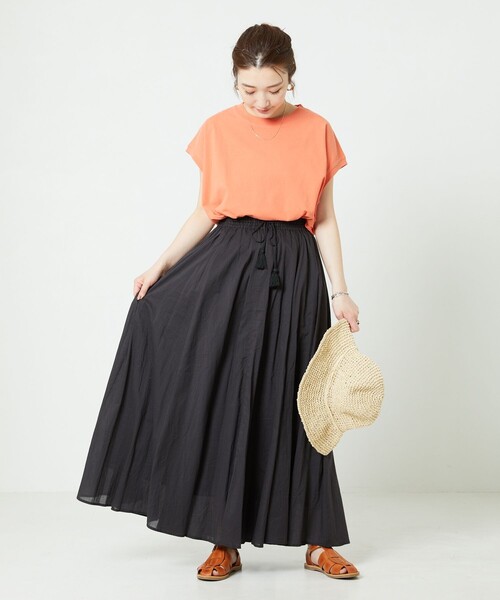 FREAK'S STORE（フリークスストア）の「【WEB限定】インドボイルボリュームスカート（スカート・レディース・ホワイト/ブラック/ベージュ/オレンジ/グリーン/パープル・ﾌﾘ-）」の10枚目の写真