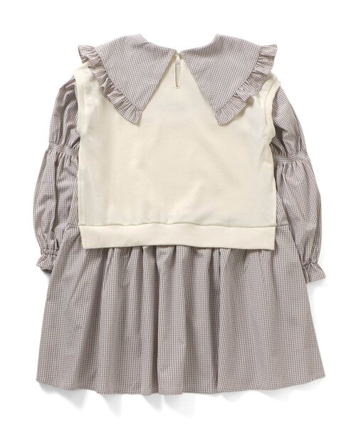 algy（アルジー）の「袖シャーリングドッキング風ワンピ（ワンピース・キッズ・アイボリー/ブラック・MEDIUM/XXX-SMALL/X-SMALL/XX-SMALL/SMALL）」の5枚目の写真