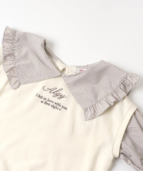 algy（アルジー）の「袖シャーリングドッキング風ワンピ（ワンピース・キッズ・アイボリー/ブラック・MEDIUM/XXX-SMALL/X-SMALL/XX-SMALL/SMALL）」の6枚目の写真