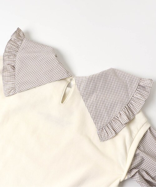 algy（アルジー）の「袖シャーリングドッキング風ワンピ（ワンピース・キッズ・アイボリー/ブラック・MEDIUM/XXX-SMALL/X-SMALL/XX-SMALL/SMALL）」の7枚目の写真