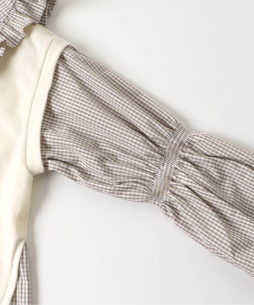 algy（アルジー）の「袖シャーリングドッキング風ワンピ（ワンピース・キッズ・アイボリー/ブラック・MEDIUM/XXX-SMALL/X-SMALL/XX-SMALL/SMALL）」の8枚目の写真