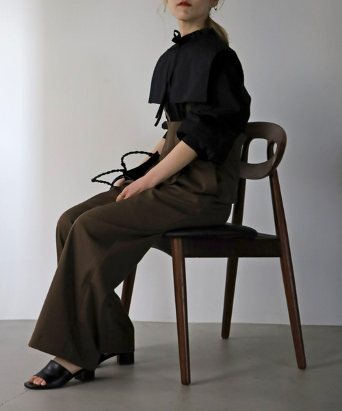 UNFIELD(アンフィールド)の「【UNFIELD】ハイウェストサロペット(サロペット/オーバーオール・レディース・ブラウン/ブラック/アイボリー・FREE)」の5枚目の写真