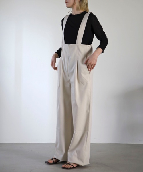 UNFIELD(アンフィールド)の「【UNFIELD】ハイウェストサロペット(サロペット/オーバーオール・レディース・ブラウン/ブラック/アイボリー・FREE)」の10枚目の写真