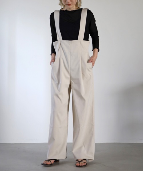 UNFIELD(アンフィールド)の「【UNFIELD】ハイウェストサロペット(サロペット/オーバーオール・レディース・ブラウン/ブラック/アイボリー・FREE)」の8枚目の写真