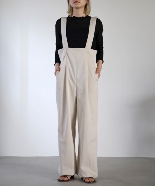 UNFIELD(アンフィールド)の「【UNFIELD】ハイウェストサロペット(サロペット/オーバーオール・レディース・ブラウン/ブラック/アイボリー・FREE)」の6枚目の写真