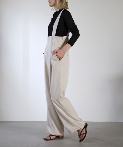 UNFIELD(アンフィールド)の「【UNFIELD】ハイウェストサロペット(サロペット/オーバーオール・レディース・ブラウン/ブラック/アイボリー・FREE)」の9枚目の写真