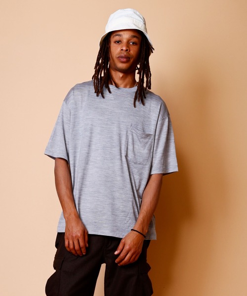 BURLAP OUTFITTER（バーラップアウトフィッター）の「S/S MERINO POCKET TEE / ショートスリーブメリノポケットティー（Tシャツ/カットソー・メンズ・ベージュ/ブラック/オフホワイト/ヘザーグレー/ブラウン系その他/チャコールグレー・X-LARGE/MEDIUM/SMALL/LARGE）」の4枚目の写真