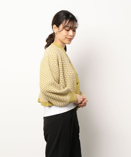 Lugnoncure（ルノンキュール）の「ジャカードカーディガン（カーディガン/ボレロ・レディース・ベージュ/ブルー/グリーン・ﾌﾘ-）」の5枚目の写真