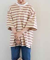 【SHIPS any別注】SUNNY SPORTS:〈ウォッシャブル〉ハーフ スリーブ ラガーシャツ◇