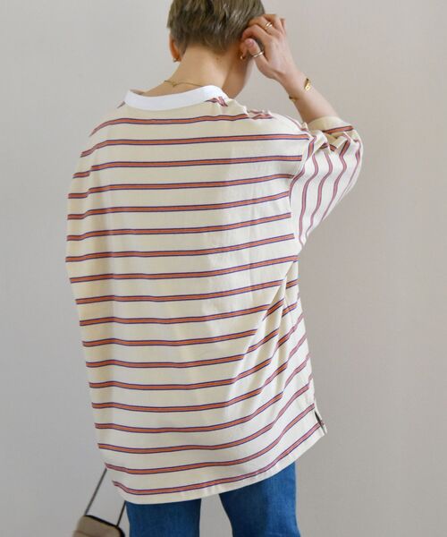 SUNNY  SPORTS（サニースポーツ）の「【SHIPS any別注】SUNNY SPORTS:〈ウォッシャブル〉ハーフ スリーブ ラガーシャツ◇（Tシャツ/カットソー・レディース・チャコールグレー/ネイビー/ナチュラル・ONE SIZE）」の5枚目の写真