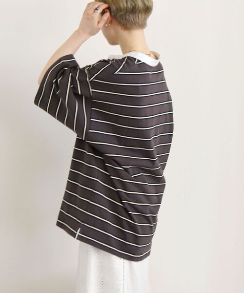 SUNNY  SPORTS（サニースポーツ）の「【SHIPS any別注】SUNNY SPORTS:〈ウォッシャブル〉ハーフ スリーブ ラガーシャツ◇（Tシャツ/カットソー・レディース・チャコールグレー/ネイビー/ナチュラル・ONE SIZE）」の14枚目の写真