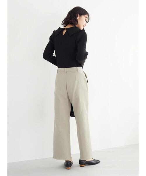 Green　Parks（グリーンパークス）の「裾ほつれナチュラルカラーパンツ（その他パンツ・レディース・ミント/アイボリー・L/S/M）」の7枚目の写真