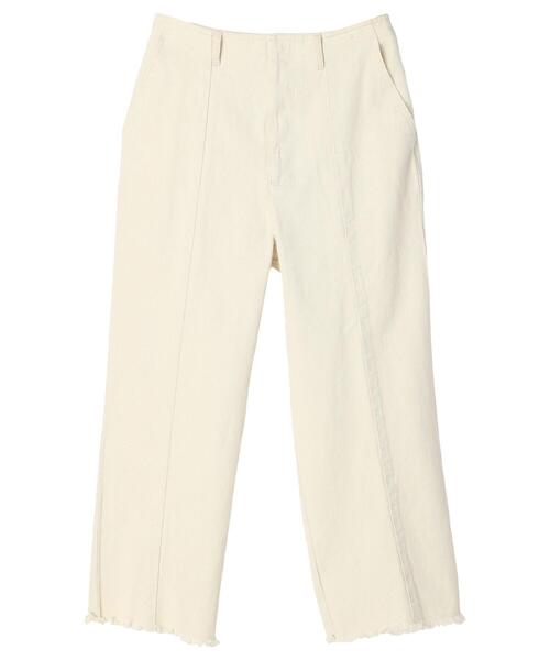 Green　Parks（グリーンパークス）の「裾ほつれナチュラルカラーパンツ（その他パンツ・レディース・ミント/アイボリー・L/S/M）」の2枚目の写真