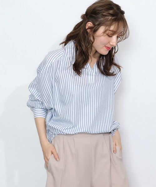SHOO・LA・RUE(シューラルー)の「◆ドルマンスキッパーシャツ(シャツ/ブラウス・レディース・ブラック系2/ネイビー系2/ホワイト系その他2/イエロー系1/ベージュ系1/ダークグリーン系2・00)」の5枚目の写真