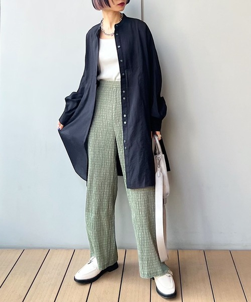 PAGEBOY(ページボーイ)の「シャーリングリラックスパンツ(その他パンツ・レディース・スカイブルー/ブラック/カーキ・FREE)」の7枚目の写真