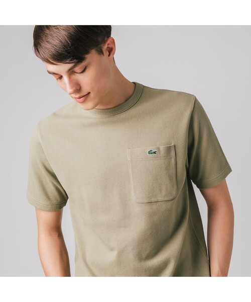 LACOSTE(ラコステ)の「鹿の子地ポケットTシャツ(Tシャツ/カットソー・メンズ・ホワイト/ブラック/ダークブルー/サンドベージュ/モスグリーン/ネイビー/オリーブ/ライトグレー・2/4/5/3)」の5枚目の写真