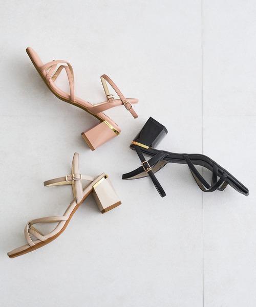 ORiental TRaffic（オリエンタルトラフィック）の「ナローストラップメタリックラインサンダル/21214（サンダル・レディース・ブラック/グレー/ピンク・LL/S/M/L/3L/SS）」の5枚目の写真