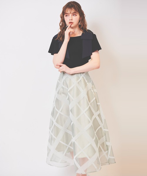 31 Sons de mode（トランテアン　ソン　ドゥ　モード）の「フロッキーレーススカート（スカート・レディース・ベージュ/ライトグリーン/ネイビー・36/38）」の17枚目の写真