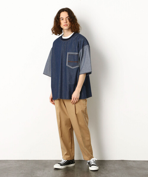 Purple&Yellow（パープルアンドイエロー）の「デニムプルオーバーシャツ（シャツ/ブラウス・メンズ・ライトインディゴブルー/ワンウォッシュ・LARGE/SMALL/MEDIUM）」の22枚目の写真