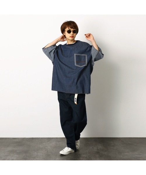 Purple&Yellow（パープルアンドイエロー）の「デニムプルオーバーシャツ（シャツ/ブラウス・メンズ・ライトインディゴブルー/ワンウォッシュ・LARGE/SMALL/MEDIUM）」の5枚目の写真