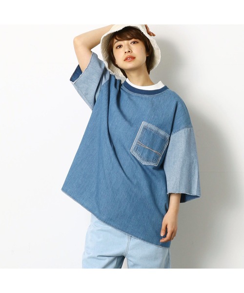 Purple&Yellow（パープルアンドイエロー）の「デニムプルオーバーシャツ（シャツ/ブラウス・メンズ・ライトインディゴブルー/ワンウォッシュ・LARGE/SMALL/MEDIUM）」の12枚目の写真