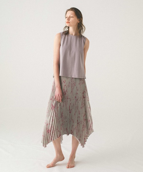 MECRE（メクル）の「アートプリントランダムヘムプリーツスカート（スカート・レディース・ピンク/グリーン・S/M）」の6枚目の写真