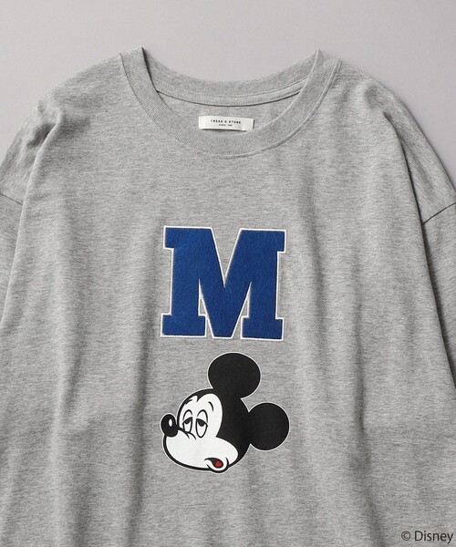 FREAK'S STORE（フリークスストア）の「【WEB限定】DISNEY(ディズニー)　ミッキーマウス/別注MワッペンTシャツ（Tシャツ/カットソー・レディース・グリーン/オフホワイト/ブラック/グレー・ﾌﾘ-）」の3枚目の写真