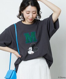 FREAK'S STORE | ▽【WEB限定】DISNEY(ディズニー)　ミッキーマウス/別注MワッペンTシャツ(Tシャツ/カットソー)
