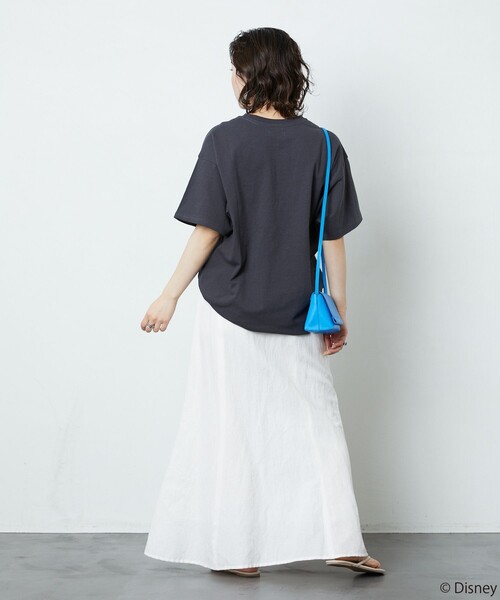 FREAK'S STORE（フリークスストア）の「【WEB限定】DISNEY(ディズニー)　ミッキーマウス/別注MワッペンTシャツ（Tシャツ/カットソー・レディース・グリーン/オフホワイト/ブラック/グレー・ﾌﾘ-）」の13枚目の写真