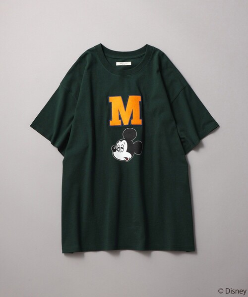 FREAK'S STORE（フリークスストア）の「【WEB限定】DISNEY(ディズニー)　ミッキーマウス/別注MワッペンTシャツ（Tシャツ/カットソー・レディース・グリーン/オフホワイト/ブラック/グレー・ﾌﾘ-）」の16枚目の写真