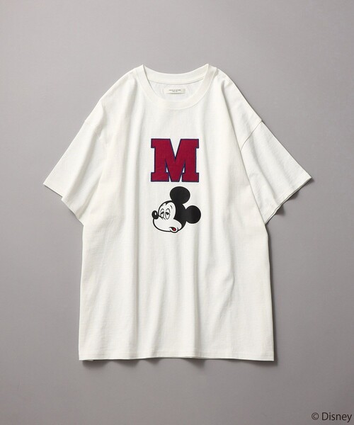 FREAK'S STORE（フリークスストア）の「【WEB限定】DISNEY(ディズニー)　ミッキーマウス/別注MワッペンTシャツ（Tシャツ/カットソー・レディース・グリーン/オフホワイト/ブラック/グレー・ﾌﾘ-）」の19枚目の写真