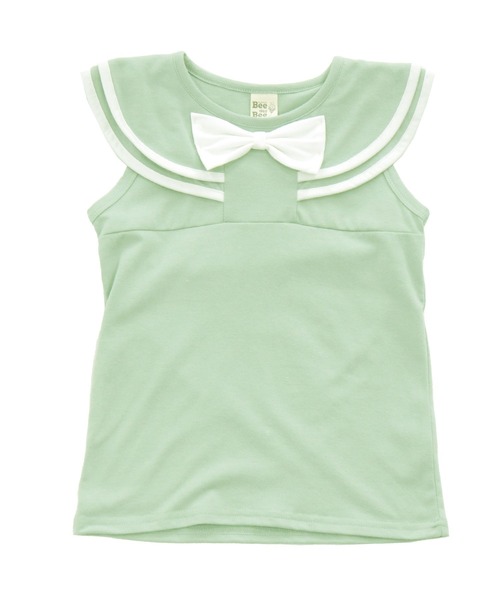 Bee des Bee（ビーデスビー）の「ノースリーブセーラー風トップス（タンクトップ・キッズ・サックスブルー/ミント/ラベンダー・110cm/100cm/120cm/130cm/140cm/150cm）」の10枚目の写真