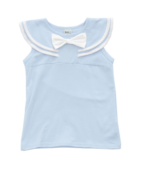 Bee des Bee（ビーデスビー）の「ノースリーブセーラー風トップス（タンクトップ・キッズ・サックスブルー/ミント/ラベンダー・110cm/100cm/120cm/130cm/140cm/150cm）」の11枚目の写真