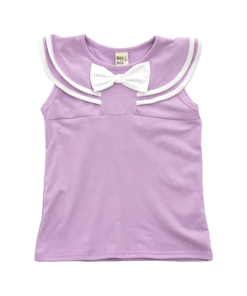 Bee des Bee（ビーデスビー）の「ノースリーブセーラー風トップス（タンクトップ・キッズ・サックスブルー/ミント/ラベンダー・110cm/100cm/120cm/130cm/140cm/150cm）」の12枚目の写真