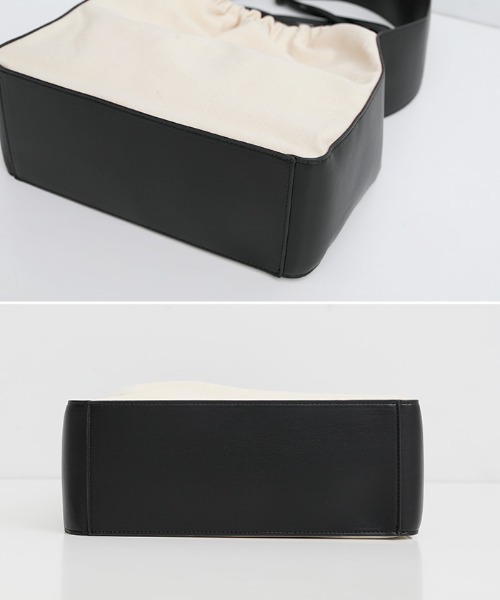 select MOCA（セレクトモカ）の「バイカラーワンハンドル巾着トートバッグ（トートバッグ・レディース・ブラック/キャメル/アイボリー・FREE）」の19枚目の写真