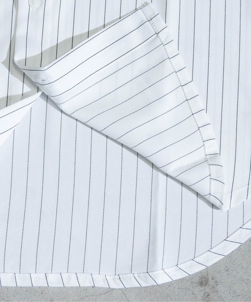 JOHN'S CLOSET（ジョンズクローゼット）の「【i】ポリピンストライプワークシャツ（シャツ/ブラウス・メンズ・チャコールグレー/グリーン/グレー/ブラック/ネイビー/ホワイト・LARGE/X-LARGE/MEDIUM）」の21枚目の写真