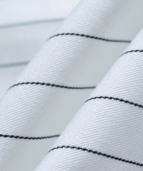 JOHN'S CLOSET（ジョンズクローゼット）の「【i】ポリピンストライプワークシャツ（シャツ/ブラウス・メンズ・チャコールグレー/グリーン/グレー/ブラック/ネイビー/ホワイト・LARGE/X-LARGE/MEDIUM）」の7枚目の写真