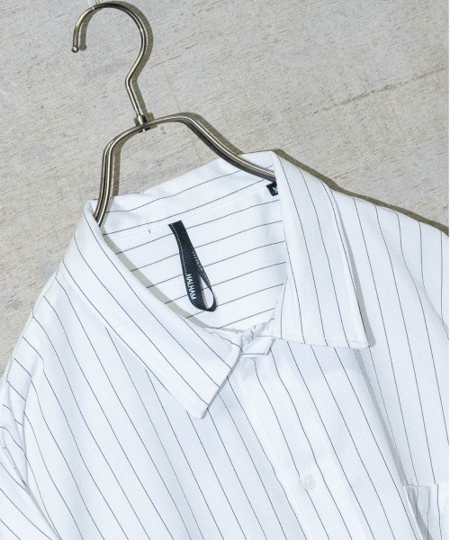 JOHN'S CLOSET（ジョンズクローゼット）の「【i】ポリピンストライプワークシャツ（シャツ/ブラウス・メンズ・チャコールグレー/グリーン/グレー/ブラック/ネイビー/ホワイト・LARGE/X-LARGE/MEDIUM）」の16枚目の写真