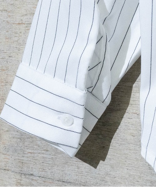 JOHN'S CLOSET（ジョンズクローゼット）の「【i】ポリピンストライプワークシャツ（シャツ/ブラウス・メンズ・チャコールグレー/グリーン/グレー/ブラック/ネイビー/ホワイト・LARGE/X-LARGE/MEDIUM）」の20枚目の写真