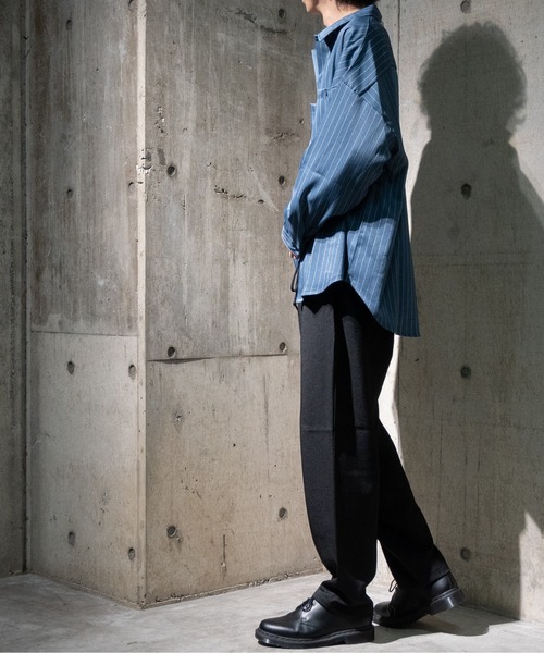 JOHN'S CLOSET（ジョンズクローゼット）の「【i】ポリピンストライプワークシャツ（シャツ/ブラウス・メンズ・チャコールグレー/グリーン/グレー/ブラック/ネイビー/ホワイト・LARGE/X-LARGE/MEDIUM）」の9枚目の写真