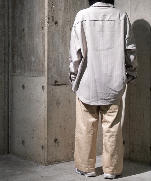 JOHN'S CLOSET（ジョンズクローゼット）の「【i】ポリピンストライプワークシャツ（シャツ/ブラウス・メンズ・チャコールグレー/グリーン/グレー/ブラック/ネイビー/ホワイト・LARGE/X-LARGE/MEDIUM）」の13枚目の写真