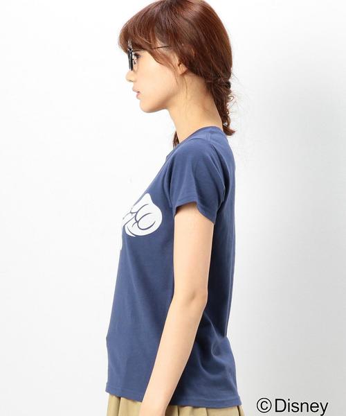 coen（コーエン）の「コーエン別注Disney（ディズニー）Mickey抜染プリントＴシャツ（Tシャツ/カットソー・レディース・ブラック/ネイビー・LARGE/MEDIUM）」の9枚目の写真