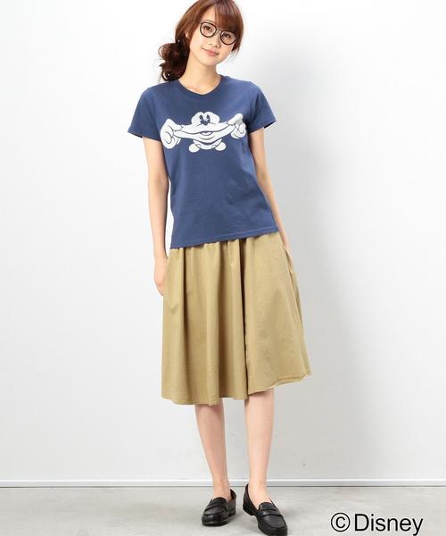 coen（コーエン）の「コーエン別注Disney（ディズニー）Mickey抜染プリントＴシャツ（Tシャツ/カットソー・レディース・ブラック/ネイビー・LARGE/MEDIUM）」の10枚目の写真